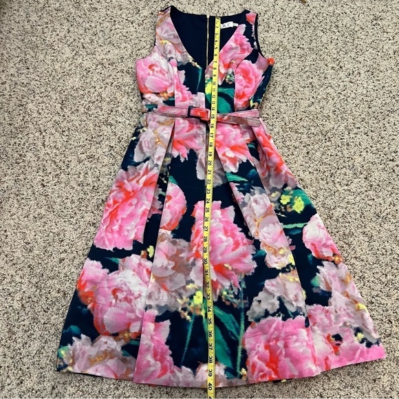 Eliza J Floral fit and flare midi length dress-SZ 2 - Picture 8 of 12